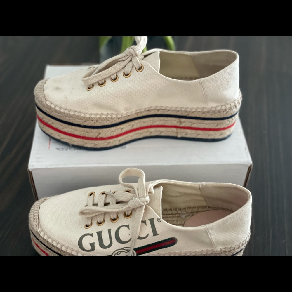 Gucci Logo Espadrille Platform Sneaker